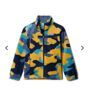 Columbia Camo Fleece Jacket - Blue and Yellow